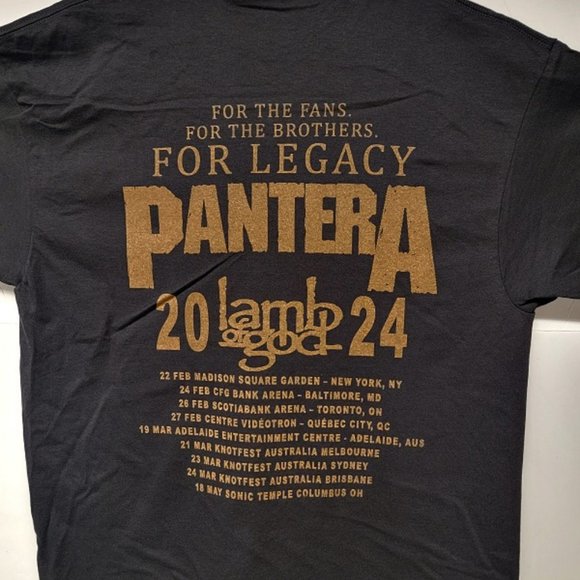 Pantera 2024 Legacy Black Tour Shirt With Lamb Of God Large - Picture 2 of 2